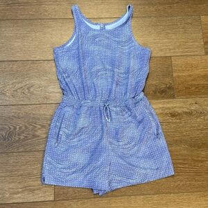 Athleta Girls Play More Romper, Blue Wave, Sleeveless Size XL (14), Summer